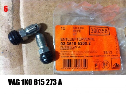 4x VÁLVULA DE TORNILLO DE VENTILACIÓN ATE PARA VW PASSAT/Wagon/CC/SEDAN/TOUAREG/MAGOTAN 1,4 L Foto 2 de 4