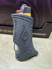 Toker Poker Lighter Sleeve Smoking Tool Bic - Hemp Plastic - Gray  - New