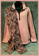 Victoria's Secret Pink Campus QZ Pullover  Leggings Set Smokey Rose Snake M NIP