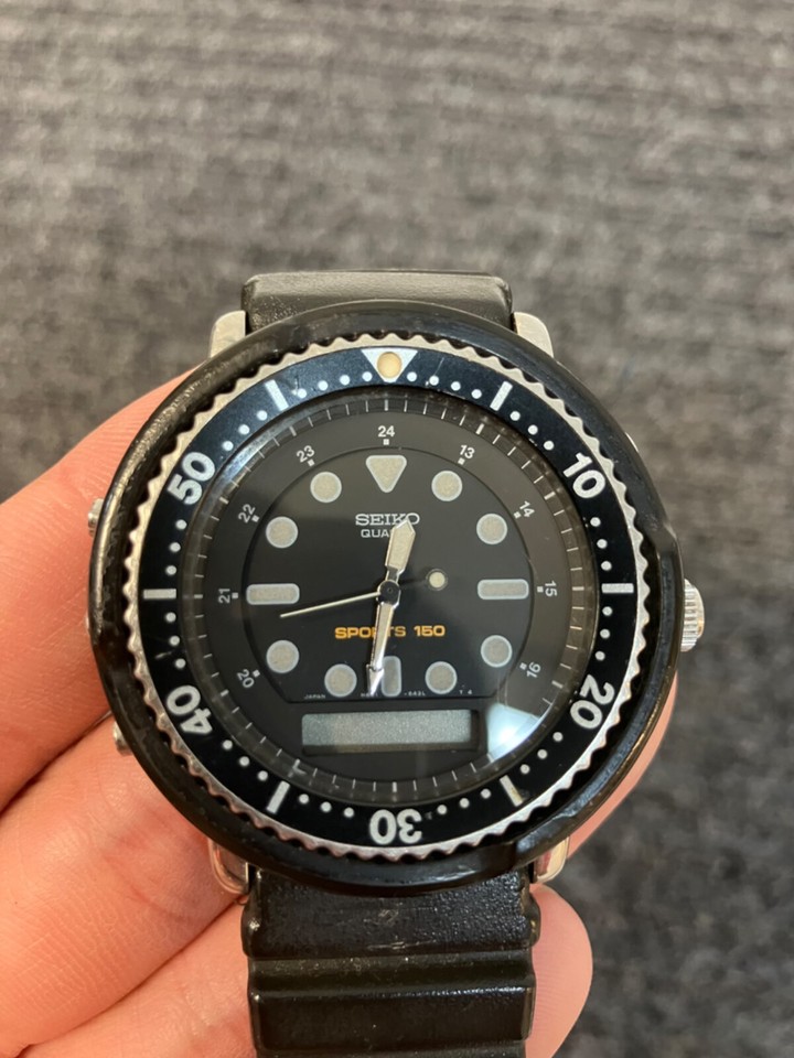 Vintage Seiko H6015480 Rare "Upside Down Arnie" Vintage Analog Digital