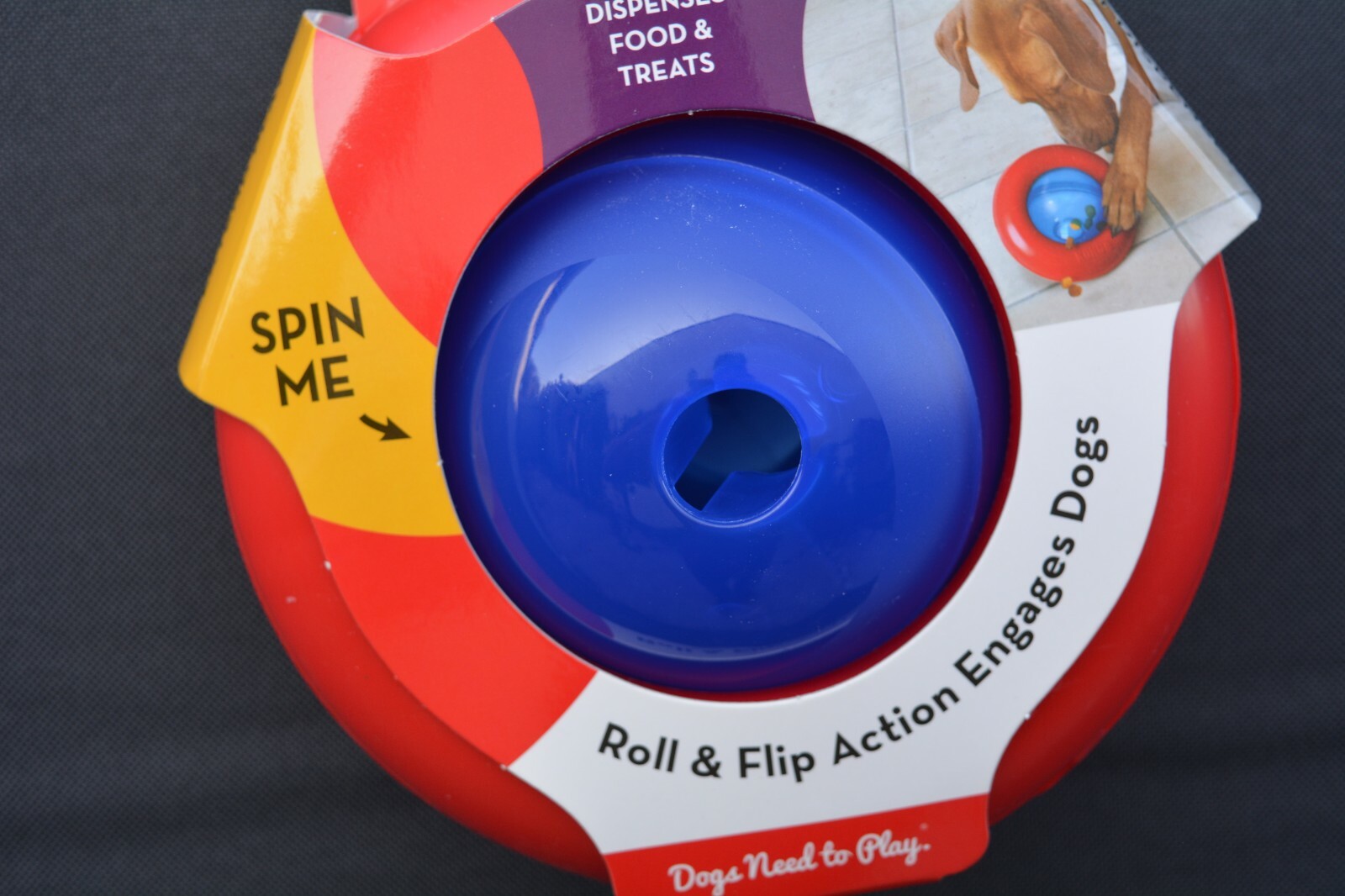 KONG GYRO DOG TOY DISPENSES FOOD & TREATS SPIN ( LARGE DOGS ) ROLL