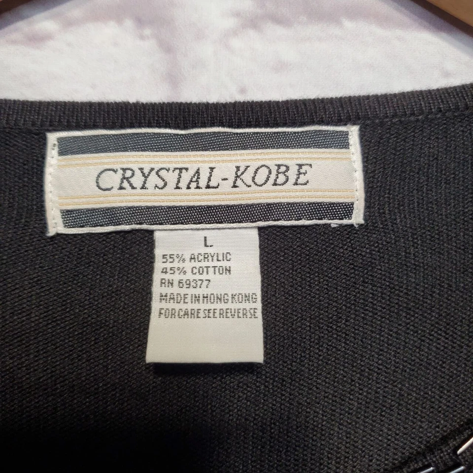 Cárdigan Kobe Cristal De Colección Para Mujer Grande Negro Cuentas Corazones Elegante Fiesta Vacaciones Foto 3 de 4