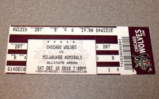 Chicago Wolves 12/18/2010 AHL Full Ticket v Milwaukee Admirals at Allstate Arena