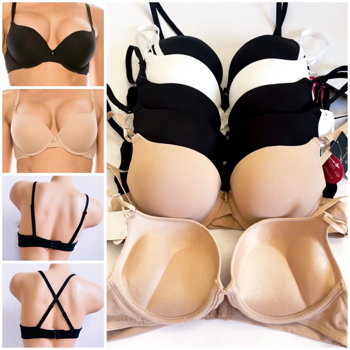 Bra Padding/ Beige Backless Bra - Discounted Stock - G cup