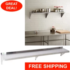 12" x 72" NSF Wholesale Stainless Steel Restaurant Kitchen Solid Wall Shelf