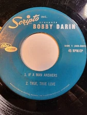BOBBY DARIN SCRIPTO-4 Song-PROMO IF A MAN ANSWERS/TRUE,TRUE LOVE/... VG F308
