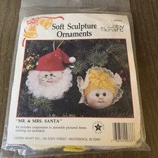 Hobby Kraft Soft Sculpture Ornaments Mr  Mrs Santa Claus Kit Christmas Craft