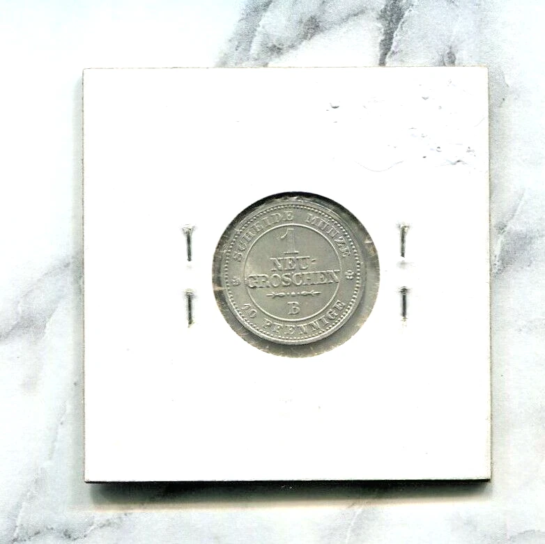 SAXONY-ALBERTINE - FANTASTIC HISTORICAL SILVER NEU GROSCHEN, 1867 B, KM# 1219 - Image 2 of 2