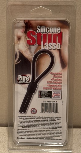 Silicone Stud Lasso Cock Ring Increases Stamina & Provides Extra Support ~ Black - Picture 3 of 4
