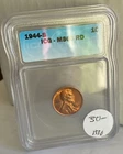 Lincoln Cent - 1944s Gem ICG66 Red -