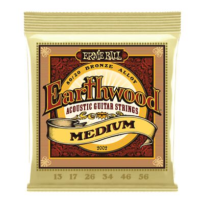 Ernie Ball Earthwood Medium 80/20 Bronze Acoustic Guitar Strings - 13-56