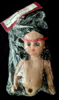 Vintage 1993 Indian Half DOLL 8'' T Rubber # 3045 Sleepy Eyes