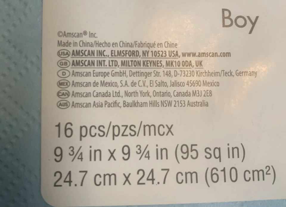 Servilletas de bebida It’s A Boy Amscan Gender Reveal/Baby Shower (16 piezas) Foto 3 de 3