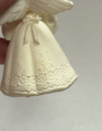 Vintage Plastic Choir Angel Ornament Hong Kong White 3.5” - Picture 5 of 7