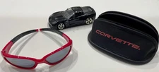 Vintage Corvette Sunglasses Red w/case (C5-130RS) & Jada Cast Metal Vette
