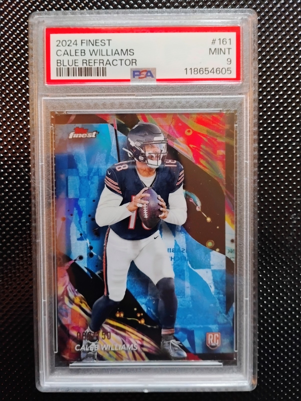 2024 Topps Finest Uncommon Caleb Williams #161 Blue Refractor /150 (RC) Psa 9 🔥