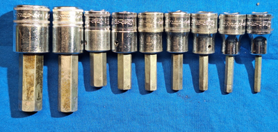 #ad SNAP ON 211EFAMY 9 piece 3 8quot; drive METRIC hex head allen head sockets 14mm 4m $165.00