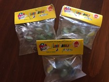 Vintage Bell Glass Marbles in Bag 5pc Unopened Cats Eye 3 Pack