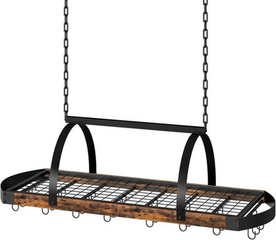 Hanging Pot Rack, Pot Hanger for Kitchen, Ceiling Mounted Pot Holder, Cookware O