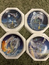 Set Of 4 Danbury Mint, Royal Worcester “Dragon Of The Four Realms” Plates