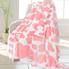 Cute Strawberry Cow Print Blanket Soft 50x60INCH 130 x150 cm ,