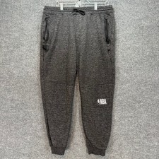 NBA Sweatpants Mens XL Gray Joggers Zipper Pockets Basketball Athletic Lounge