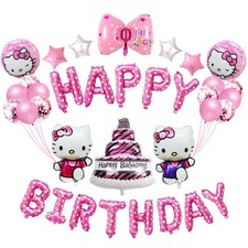 NEW 24 PCS- Hello Kitty Birthday Party Supplies Decorations For Girls and Toddle
