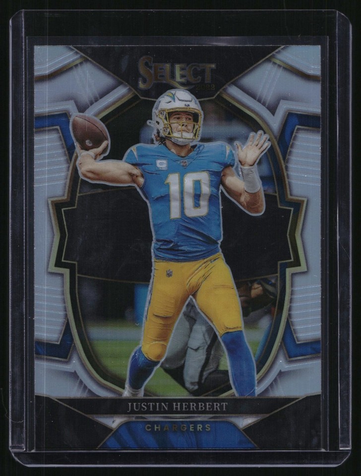2022 Panini Select Concourse #14 Justin Herbert Silver Prizm Chargers