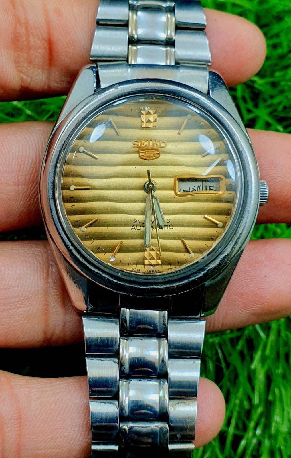 21 Seiko Vintage Jewels Japan 5 Date Automatic Made Brown Watch Day Of Dial Men - vintagewatches.pk