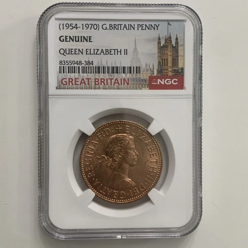 1962 Great Britain Penny NGC Genuine Queen Elizabeth II