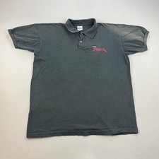 Vintage Atari Jaguar Polo Shirt Men Large Black Embroidered Video Game Promo 90s