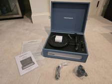 Crosley Voyager CR8017B-WB 3 Speed Portable Record Player Turntable Washed Blue