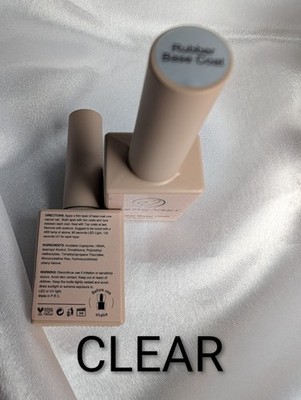 Clear Rubber Base Coat Gel 15ml   Self-Leveling, Strong Adhesion, Soak-Off