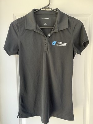 Port Authority Women s Polo Shirt Size S Black Short Sleeve Reliant Rehab Logo