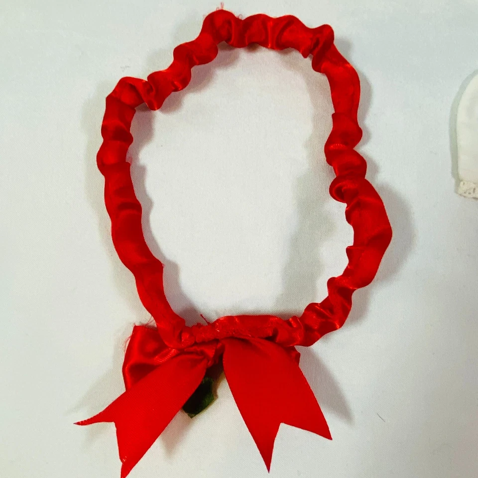 15" American Girl Doll Bitty Baby 1995 Christmas Dress Red Headband, Shoes, Bear - Image 2 of 4