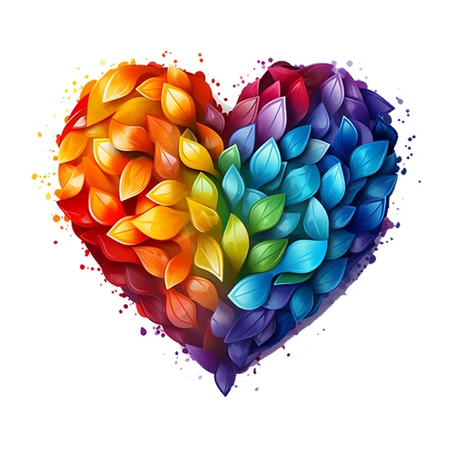 LGBTQ Rainbow Heart Love Pride Self Adhesive Vinyl Sticker