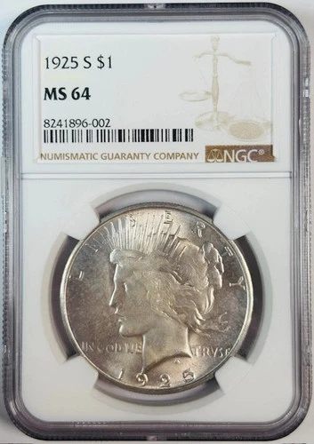 1925 S Peace Dollar NGC MS-64