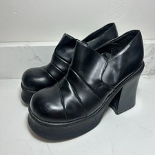 Vintage 90s Y2K Chunky Black Platform Heels Gothic NO INSOLE