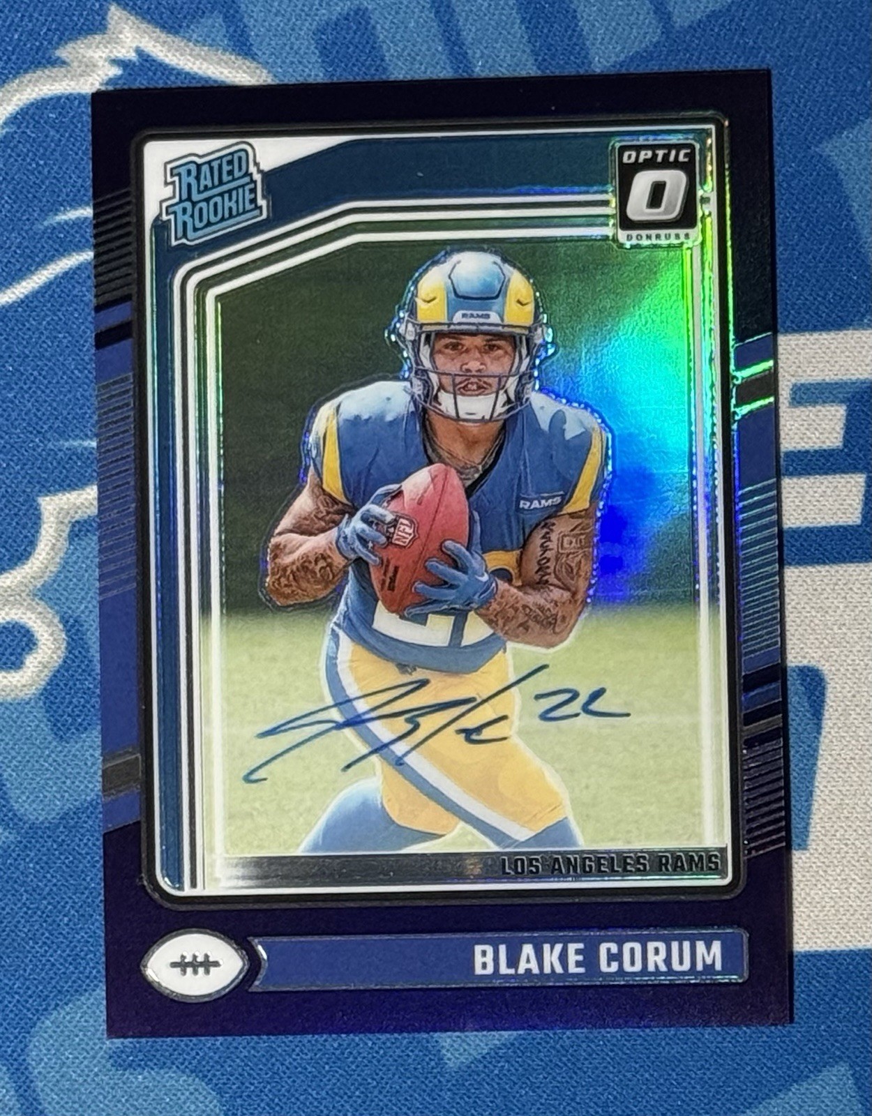 2024 Panini Donruss Optic -  Blake Corum #208 Purple Prizm 33/35 Auto