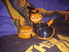 Rare USA Yankee Candles Boney Bunch Pumpkin  Witch Tea Light Holder Halloween