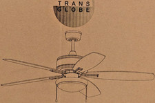 TRANS GLOBE 52 CEILING FAN BLACK W/ WALNUT BL...