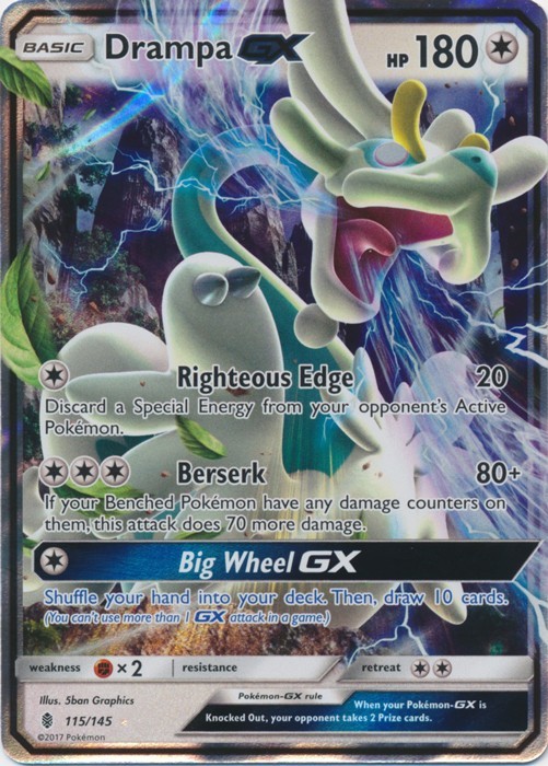 Drampa GX 115/145 NM Ultra Rare Holo Guardians Rising 2017 Pokemon TCG