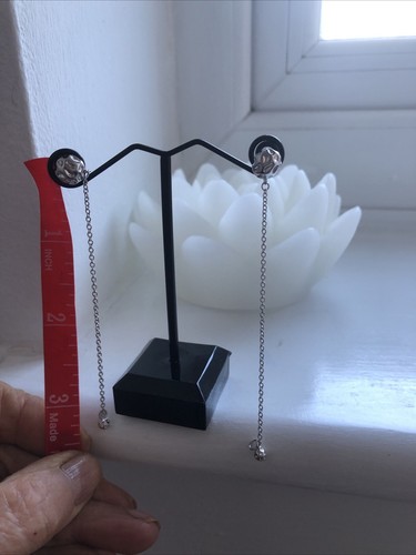 RACHEL GALLEY Globe Dangling Earrings In Sterling Silver. Push Backs.