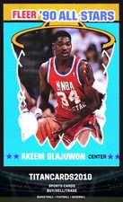 Akeem Olajuwon 1990-91 Fleer All Stars Houston Rockets #3 NBA Basketball