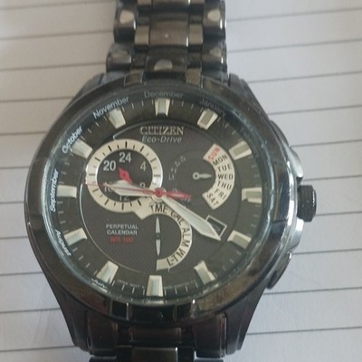 Citizen Quartz Eco-Drive Perpetual Calendar Black Dial Water