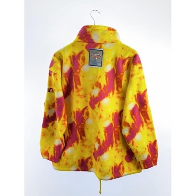 salomon Fleece Jacket Size L Polyester All-Over Print Flame Men