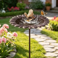 VogelträNke Stehend Metall Vintage Gartendeko WildvöGel Wasserschale Winterfest