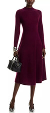 C Designer 100% Cashmere Burgundy Mock Neck Dress - Medium - retail $248