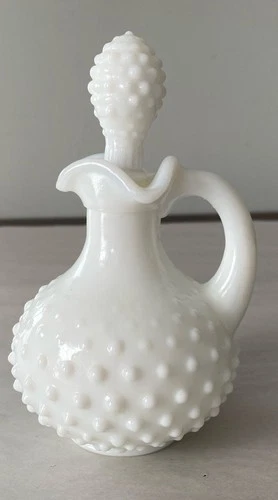 Vintage Avon White Milk Glass Bath Foam Decanter