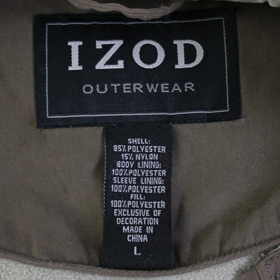 Jaqueta masculina IZOD tamanho grande marrom com zíper - Imagem 4 de 4